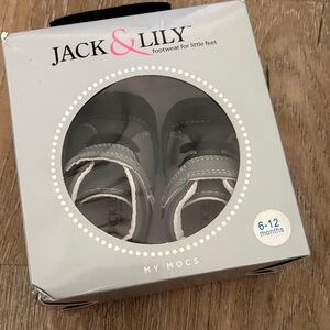 Jack & Lily Gray Baby Moccasins - Soft First-Walker Shoes (6-12 Months)